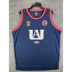 My Hero Academia UA High All Might Jersey Sleeveless Tank Blue Adult XL MHA EUC